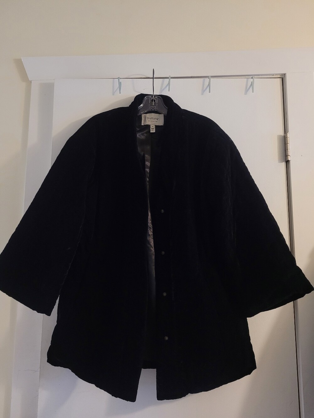 B.young Oversized Velvet Black Jacket Quilted